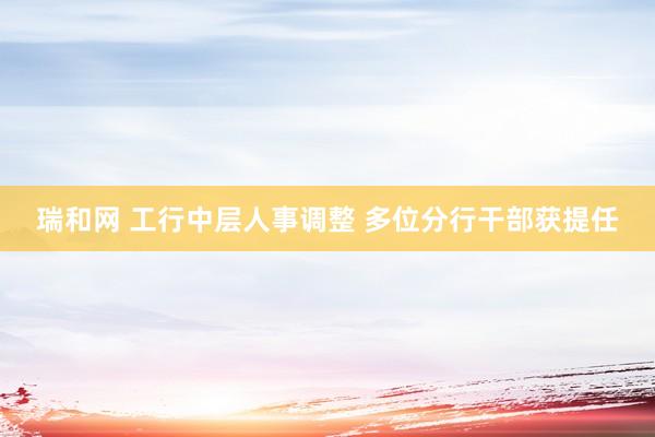 瑞和网 工行中层人事调整 多位分行干部获提任